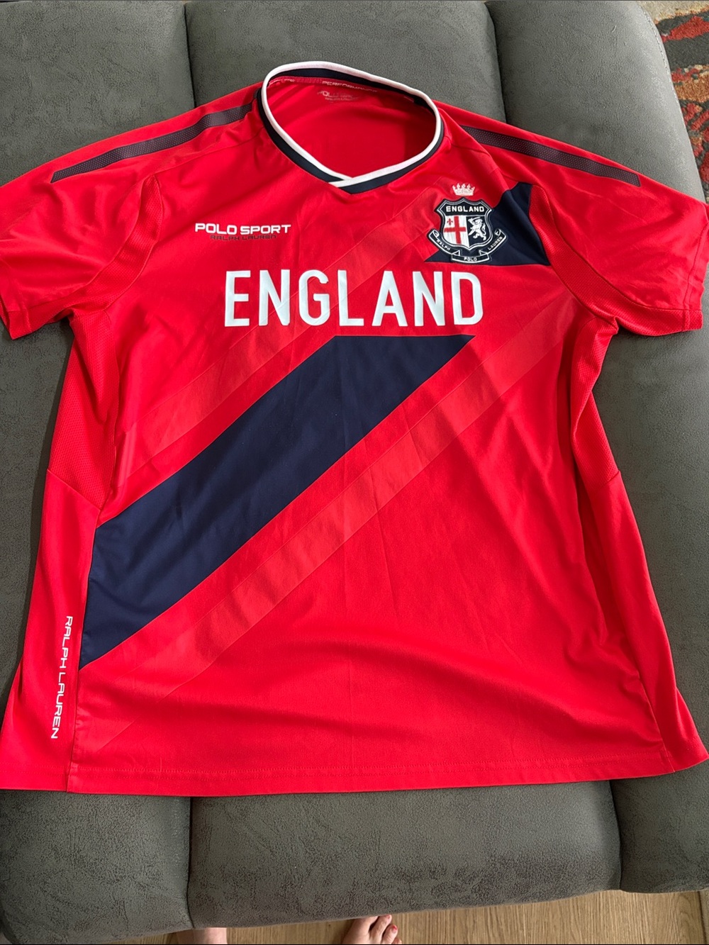 Ralph Lauren Polo Sport England Red Jersey with Navy Accent men’s XL